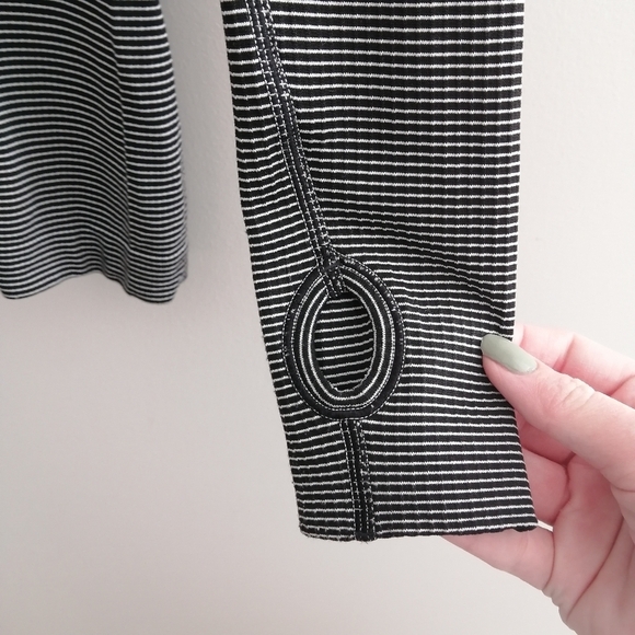 Lululemon Swiftly Tech Long Sleeve White Black Stripe 4 - Picture 8 of 16